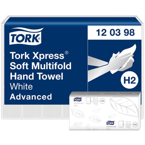 Falthandtuch 2-lagig weiß 3780ST weiß   System H2 TORK 120398