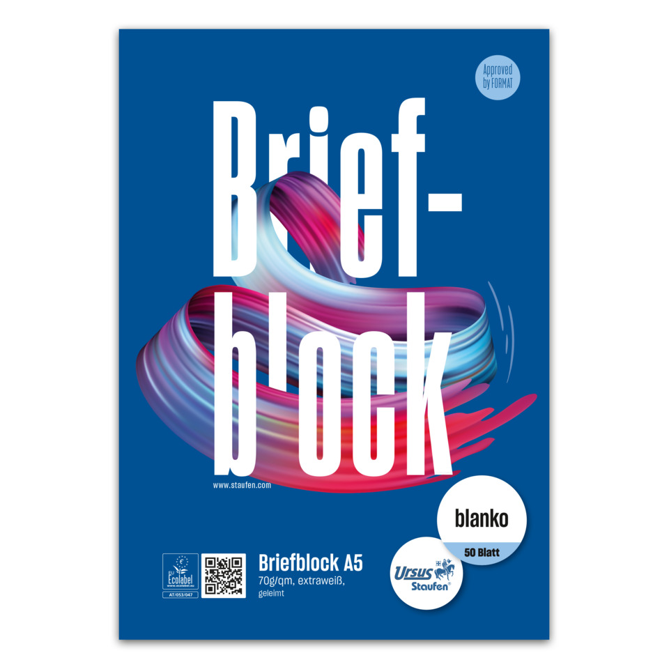 Briefblock A5, Briefblock, Blattblock, Papier, Kunst-Design