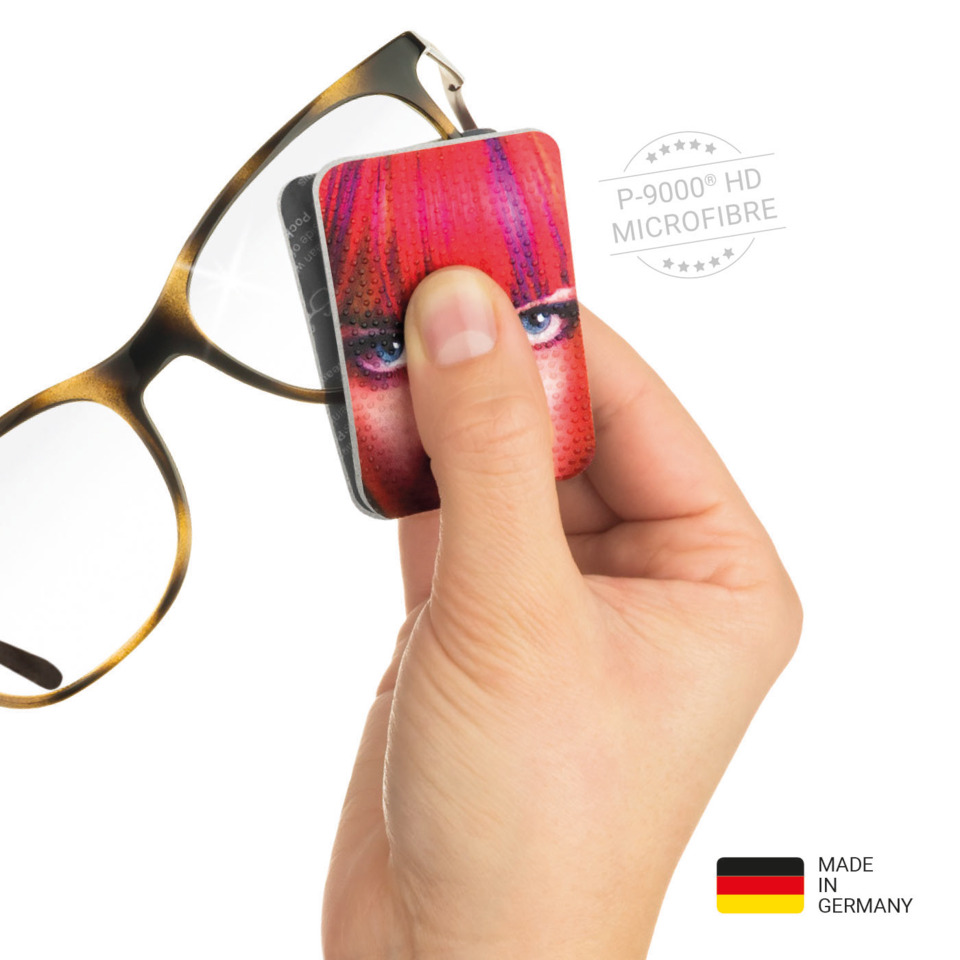 Mikrofasern, Abzeichen, Brille, Brillen-Accessoire, Stempel