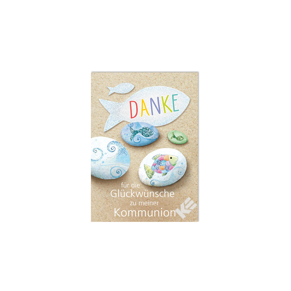 Danksagungskarte, Glückwünsche, Kommunion, Steine, Meeresthema