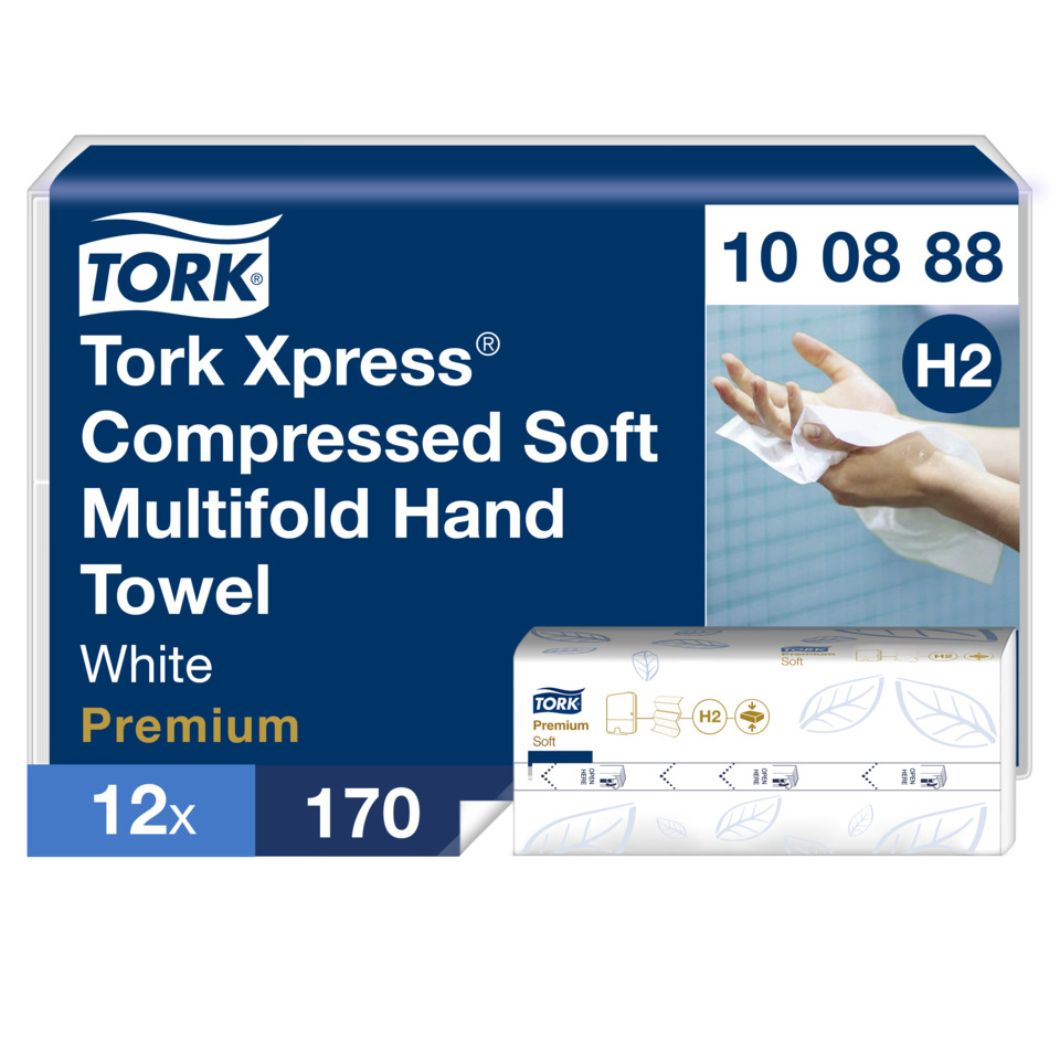 Handtuch, Comprimed, Multifold, Soft, White