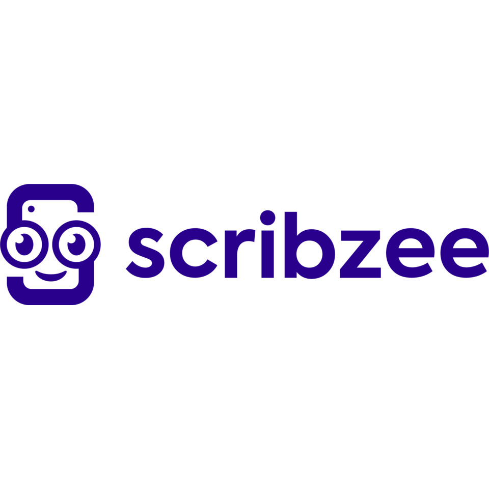 logo, scribzee, lila, grafik, marke