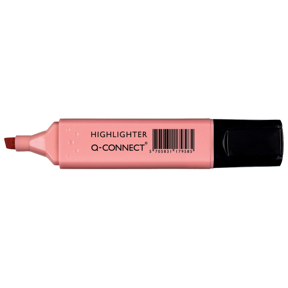 Highlighter, Q-Connect, Marker, Pink, Bar code
