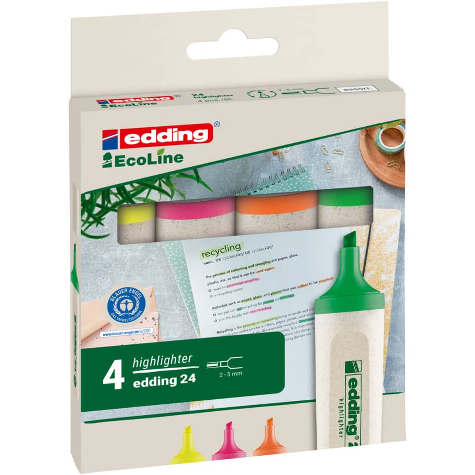 highlighter, ecoLine, edging, nachfüllset, markerenset