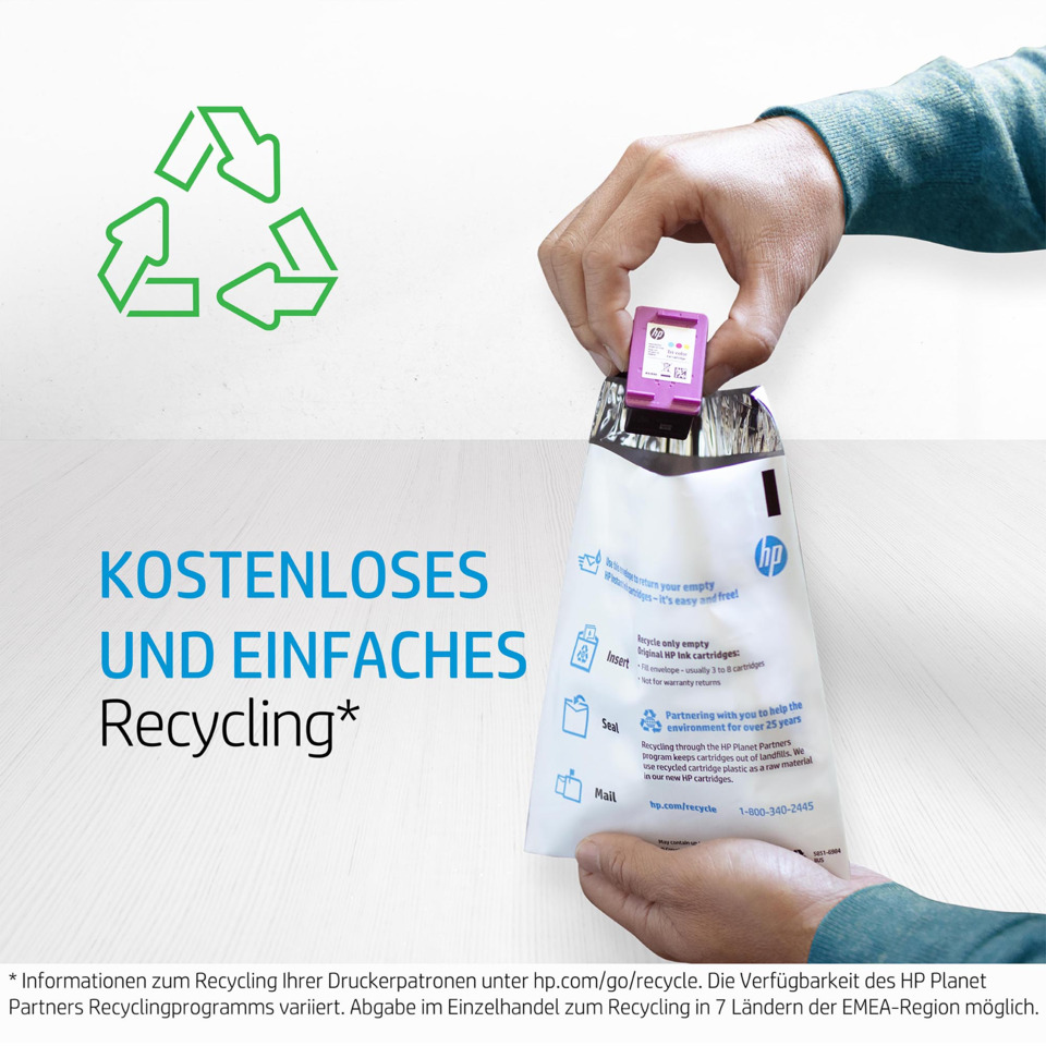 recycling, Papiertüte, Druckerpatrone, HP, umweltfreundlich