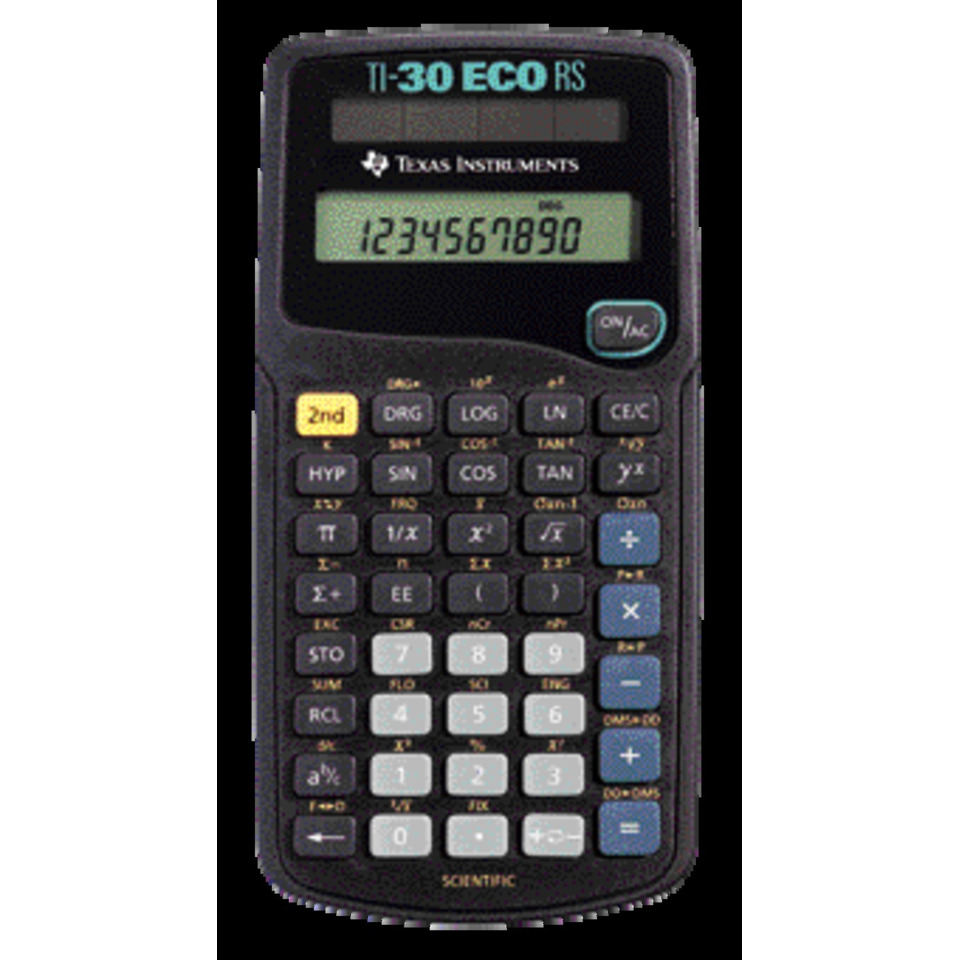 Taschenrechner, Wissenschaftlich, TI-30 Eco RS, Handheld-Rechner, Zweites Display, Taschenrechner, Graphischer Taschenrechner, Wissenschaftlicher Taschenrechner, Texas Instruments, doppeltes Tastaturfeld