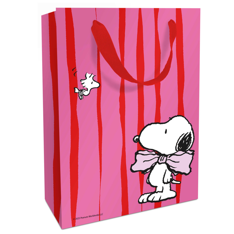 Snoopy, Geschenkverpackung, Papiertragetasche, Rot Pink, Cartoon-Design