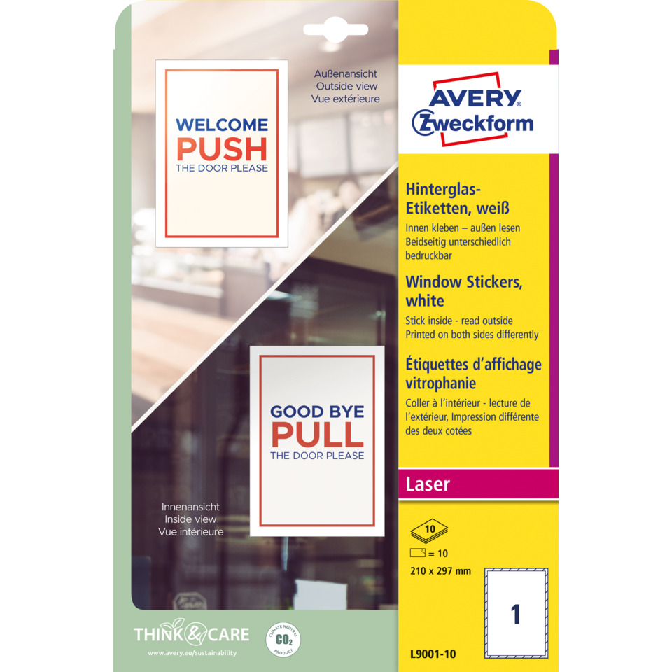 Fensteraufkleber, Schild, Laseretikett, transparentes Klebeband, Verpackungseinlage