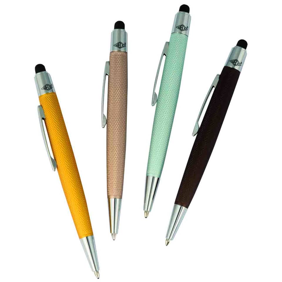 kugelschreiber, ballpoint, retrolook, metallclip, textured-grip