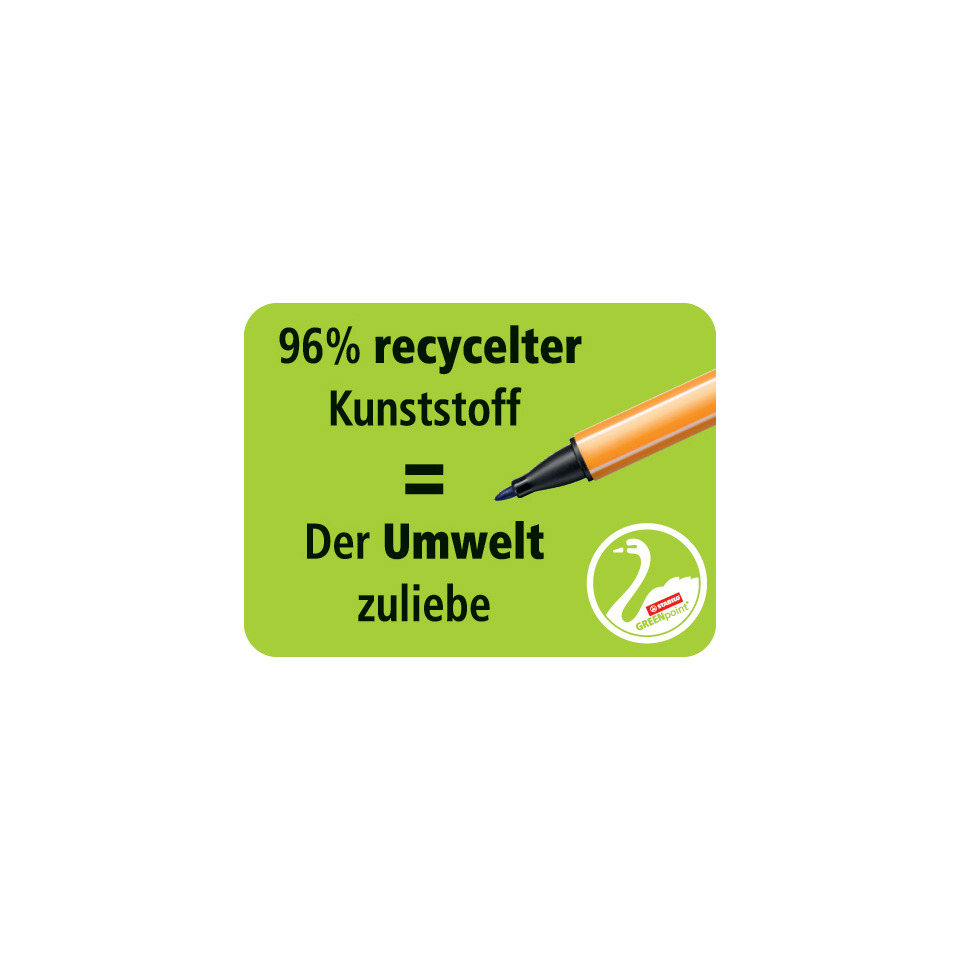 recycelter Kunststoff, Umweltlabel, Symbol, Stift, Herz?