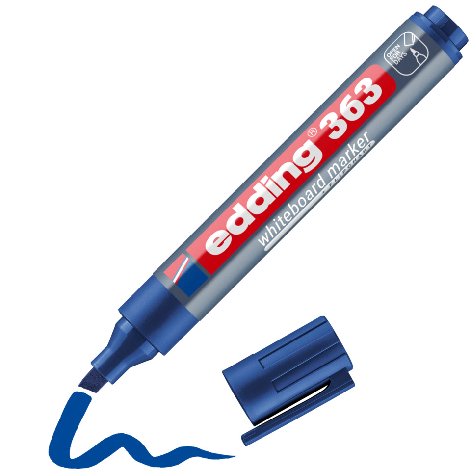 whiteboard marker, blue marker, Chisel tip, Kappenmotive, Tinte