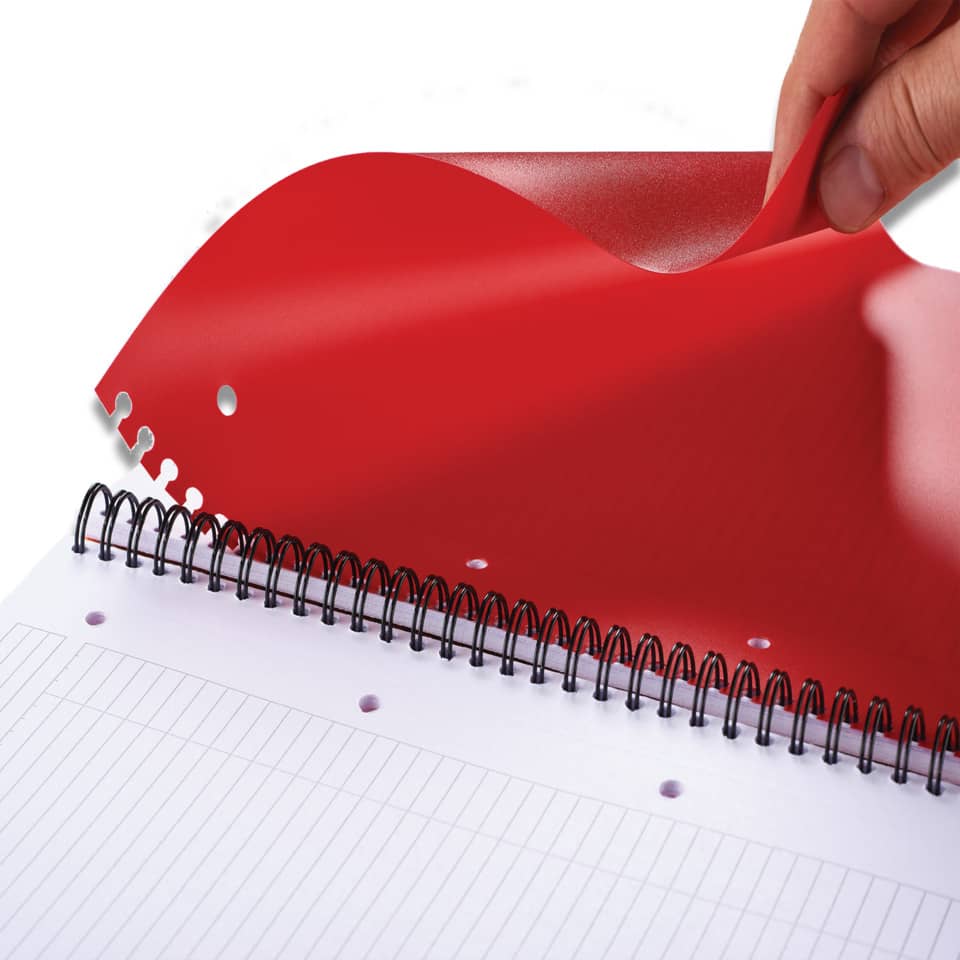 spiral notebook, rote Hülle, Ordner, Lochung, Schüler Schreiben