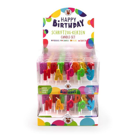 Geburtstagskerze Happy Birthday, sortiert TRENDHAUS 963840