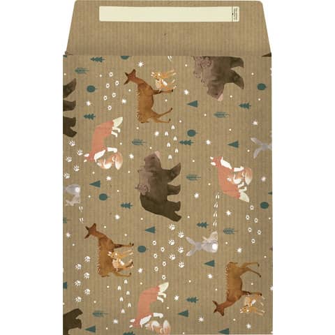 Weihnachts-Geschenkbeutel Wildtiere, 30 x 22 x 5 cm STEWO 2536 5238 60