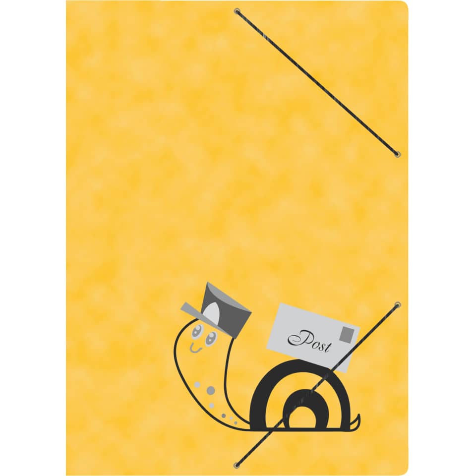 Postkarte, Schnecke, Gelb, Post, Cartoon