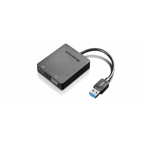Lenovo Universaladapter,USB-3.0 zu VGA/HDMI Adapter,schwarz Lenovo 4X90H20061