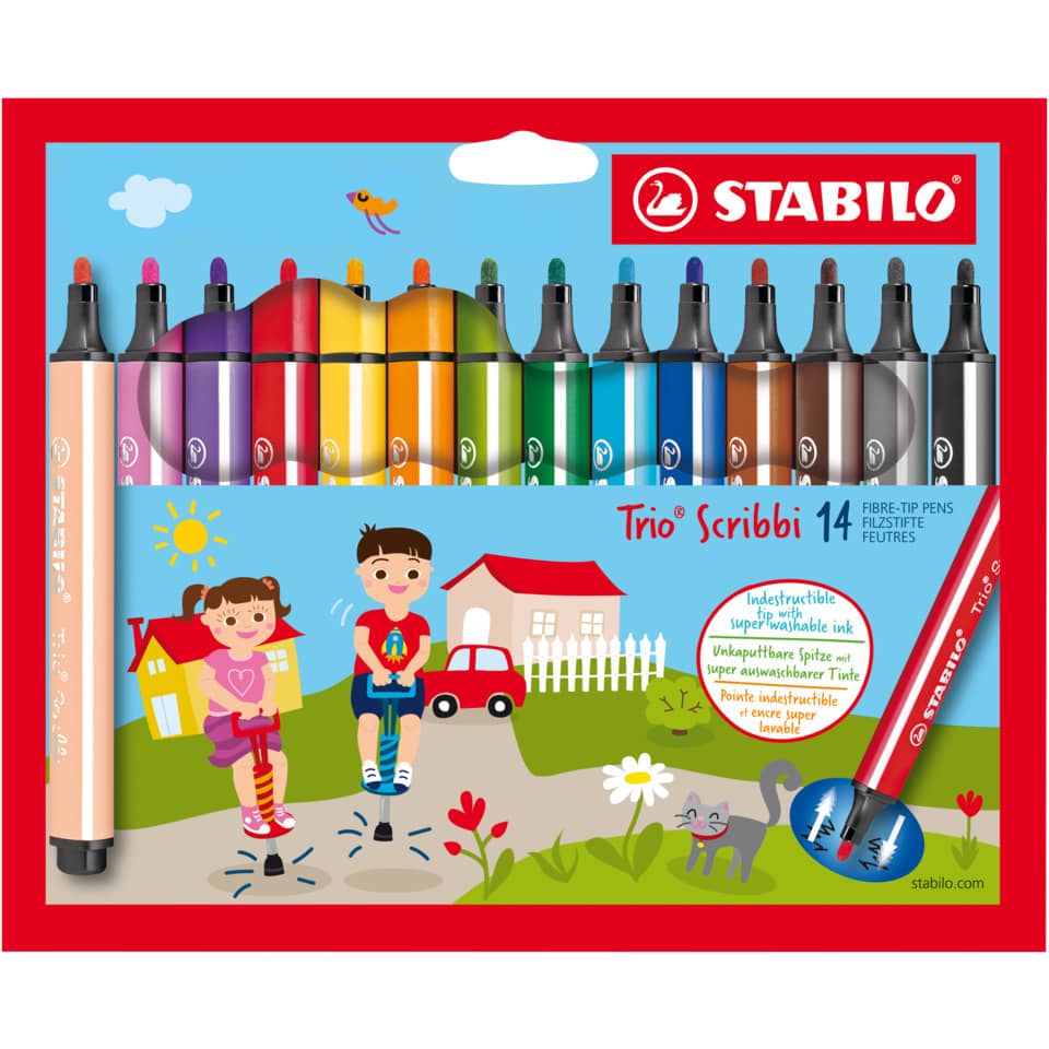 Filzstifte, Sticker Pens, 16 Farben, Spitzpenset, Kunstset