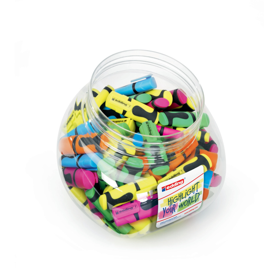 Textmarker 7 mini, 1-3mm, 10 Stück, neonblau EDDING 4-7-10063