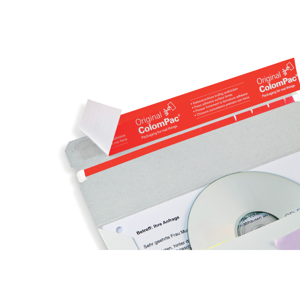 Verpackung, CD, Kleber, rote Etikette, ColomPac