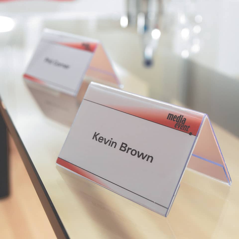 Tischschild, Nameplate, Namensschild, Konferenzbedarf, Event-Zubehör