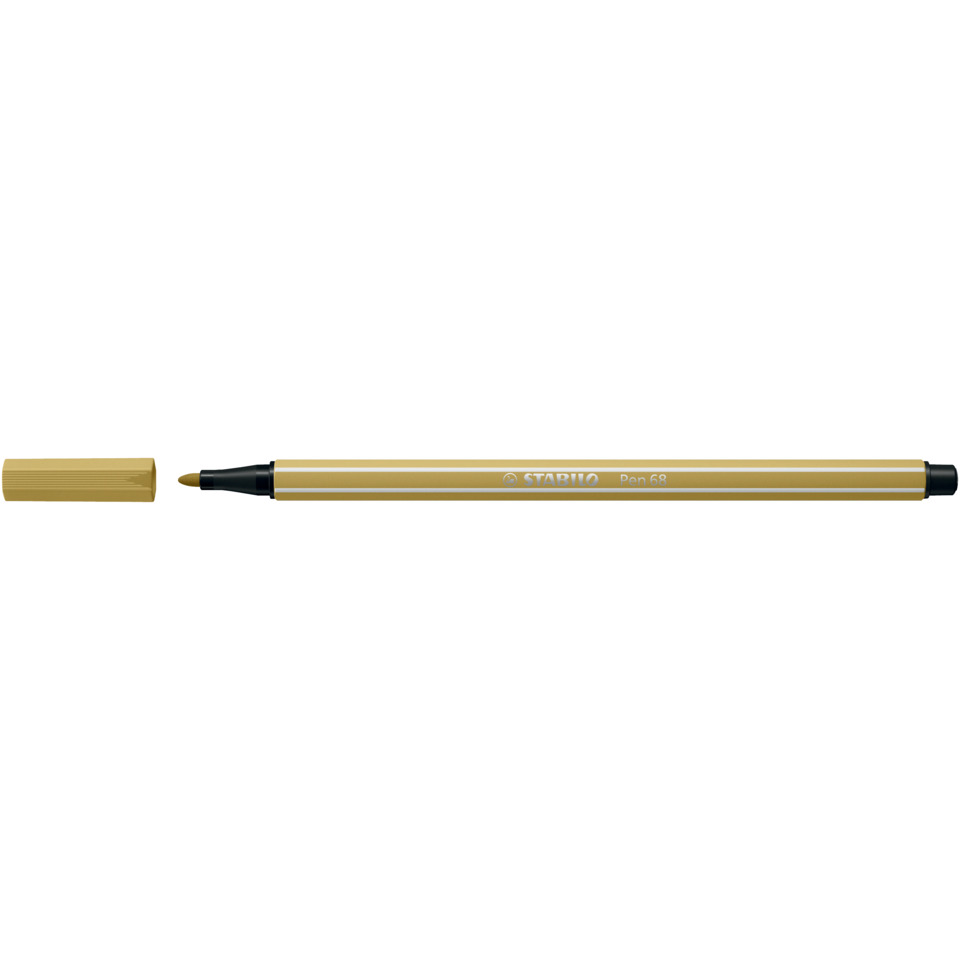 Marker, Pen68, Gold color, Cap off, Fine tip