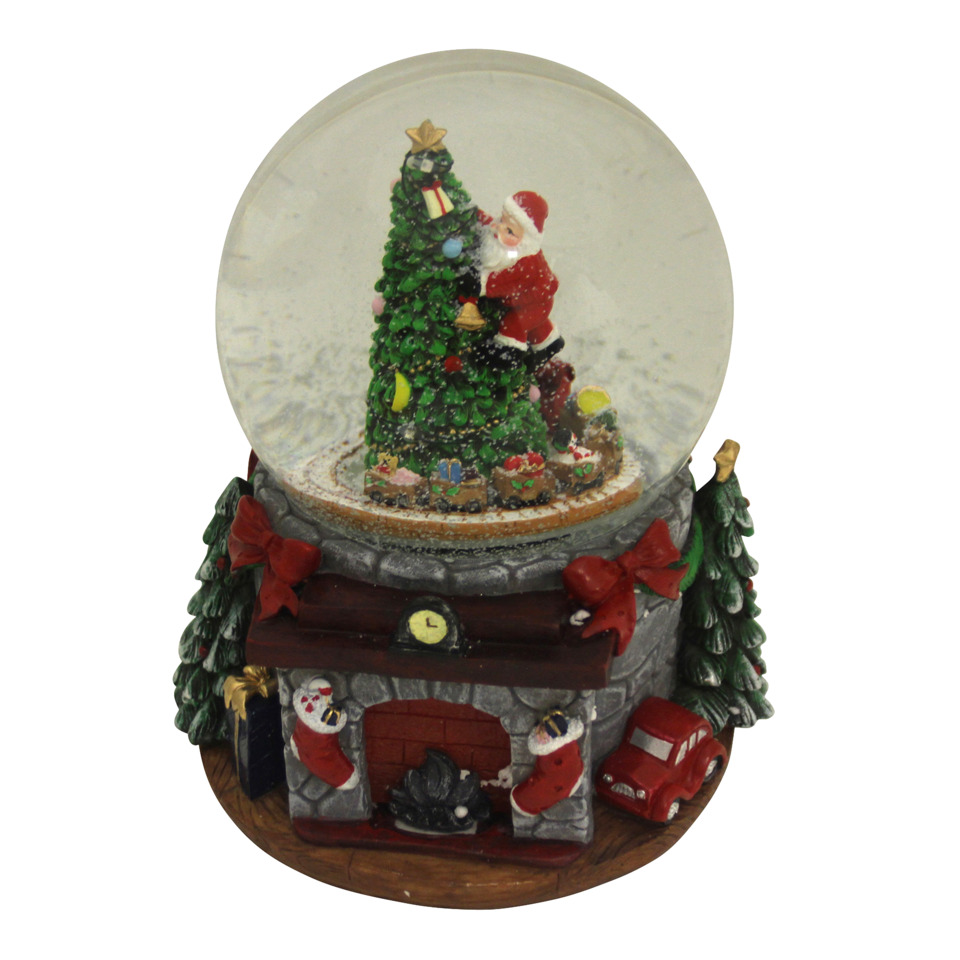 Schneekugel, Weihnachtsdeko, Kaminfigur, Weihnachtsbaum, Santa
