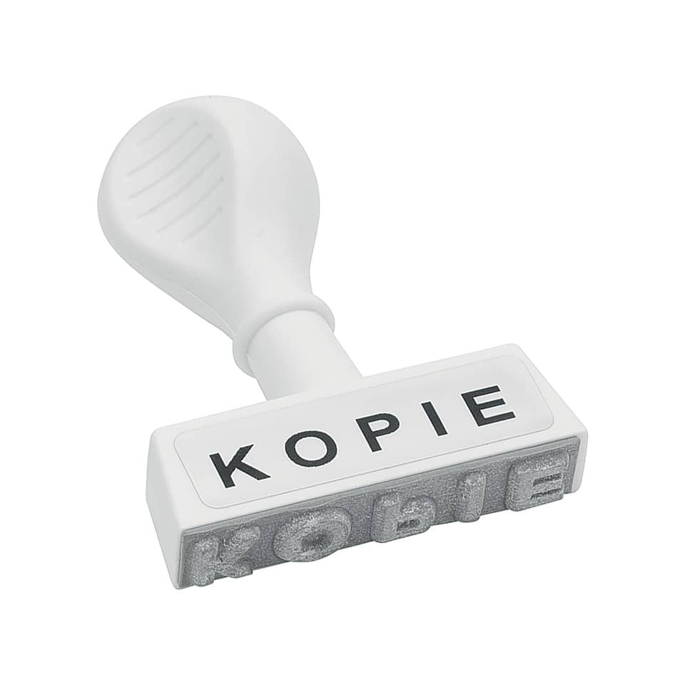 Kopie-Stempel, Stempel, Kopf-Stempel, Holzstempel, Textstempel