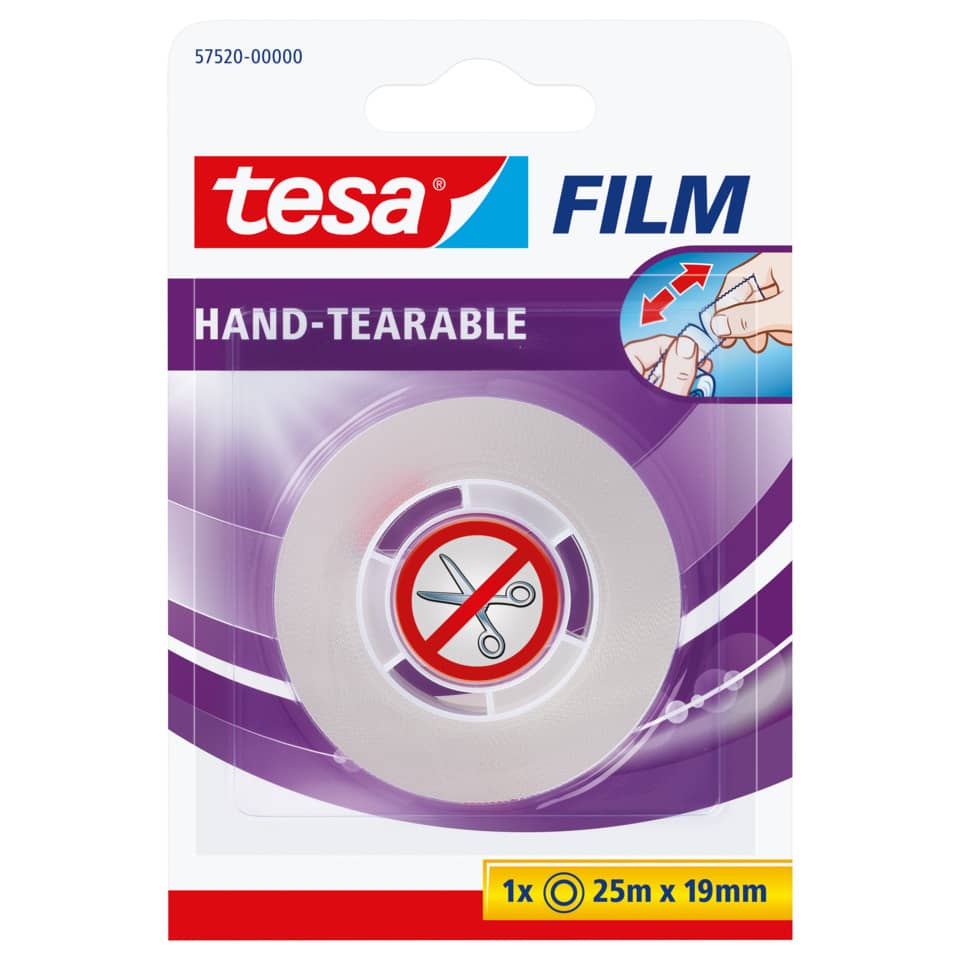 hand-tearable, Klebeband, Tesa, Film, 25m x 19mm