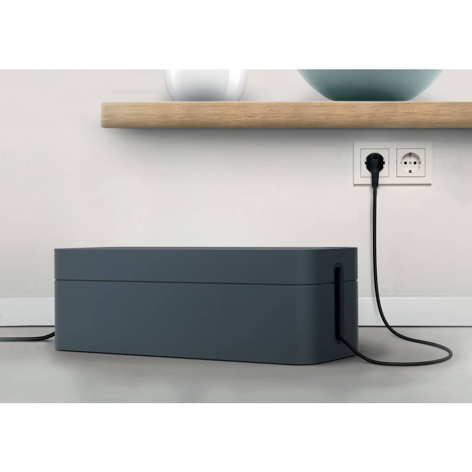Elektronikgehäuse, Netzteil, Schwarzgrau, Kabelanschluss, Untertisch-Box