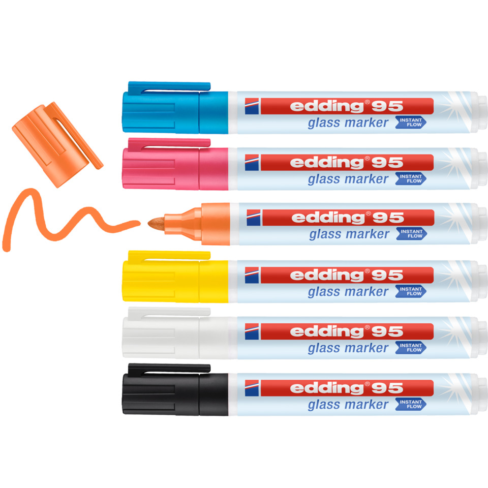 glasmarker, marker, set, farben, schreibset