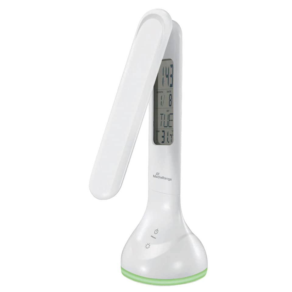 Steh-Alarm, Digitale Uhr, Thermometer, Hygrometer, LED-Display