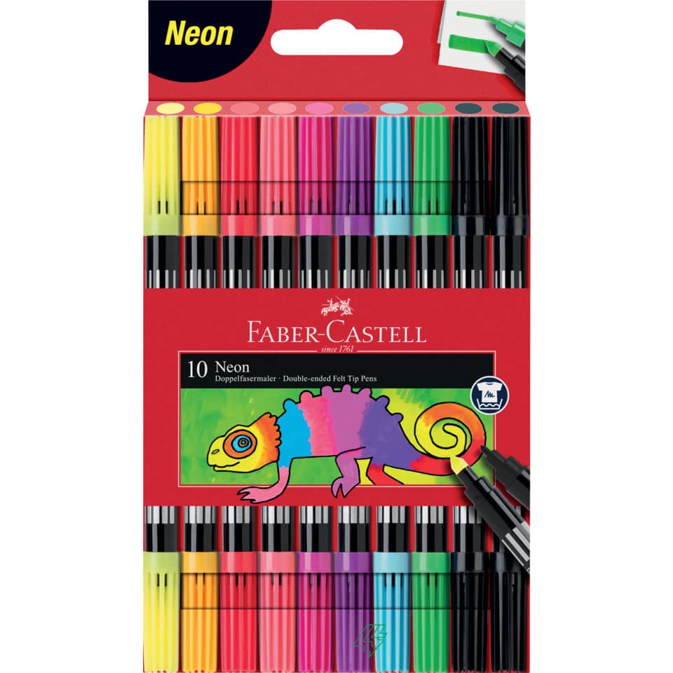 Marker-Set, Neonfarben, Filzstift, Doppelseitig, Bastelbedarf