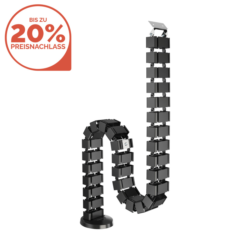 flexible lamp, metallskulptur, schwarze kette, spiralständer, verstellbare anzeige