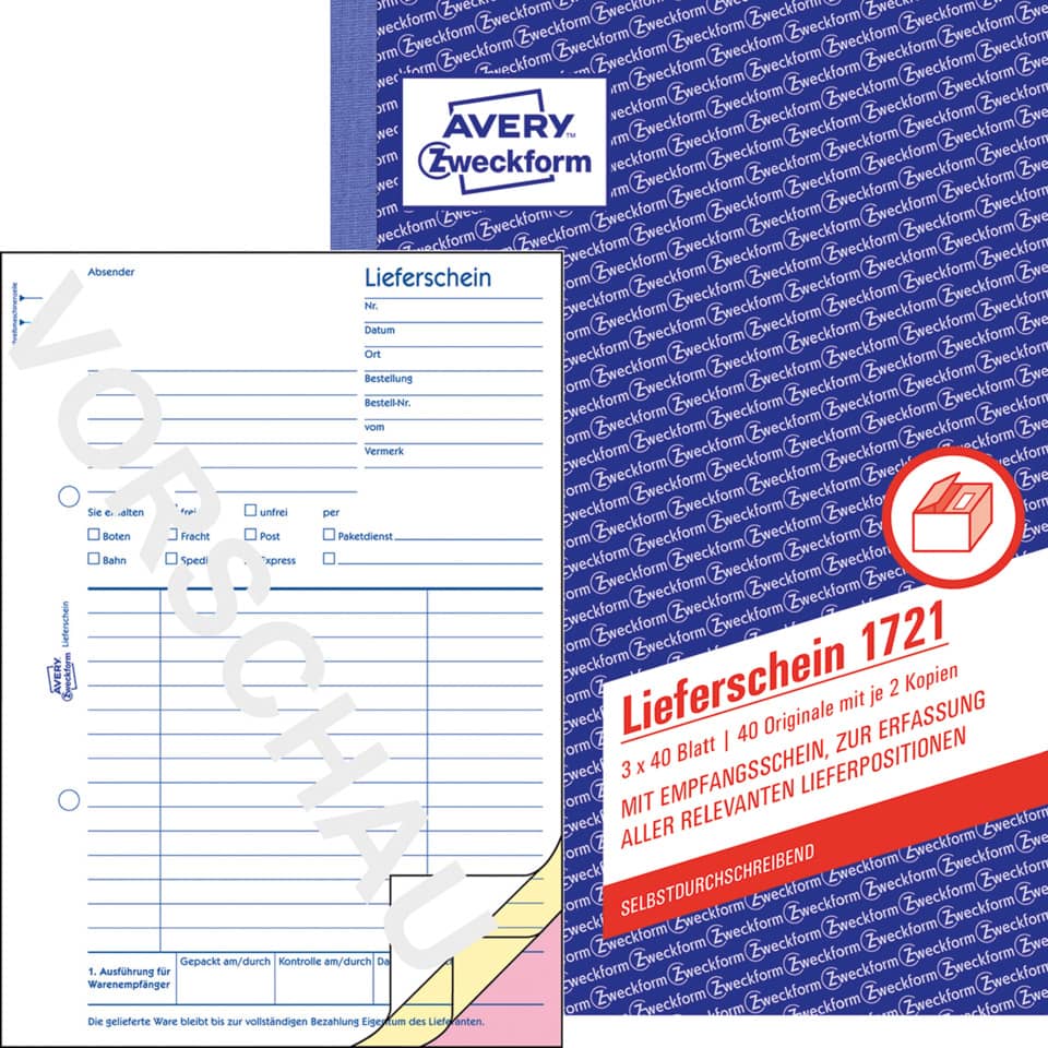 Lieferschein, Kopien, Avery, Etiketten, Postversand