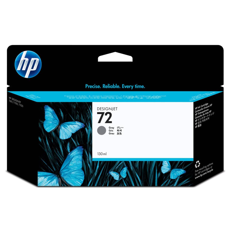Tintenpatrone, HP DesignJet 72, Grau, 130 ml, Flaschentasche