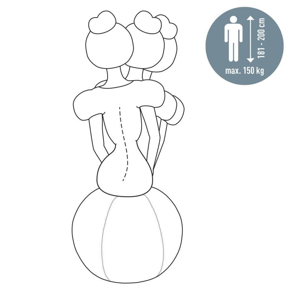 Skizze, Figur, Rückenansicht, gerundete Schultern, Linienkunst