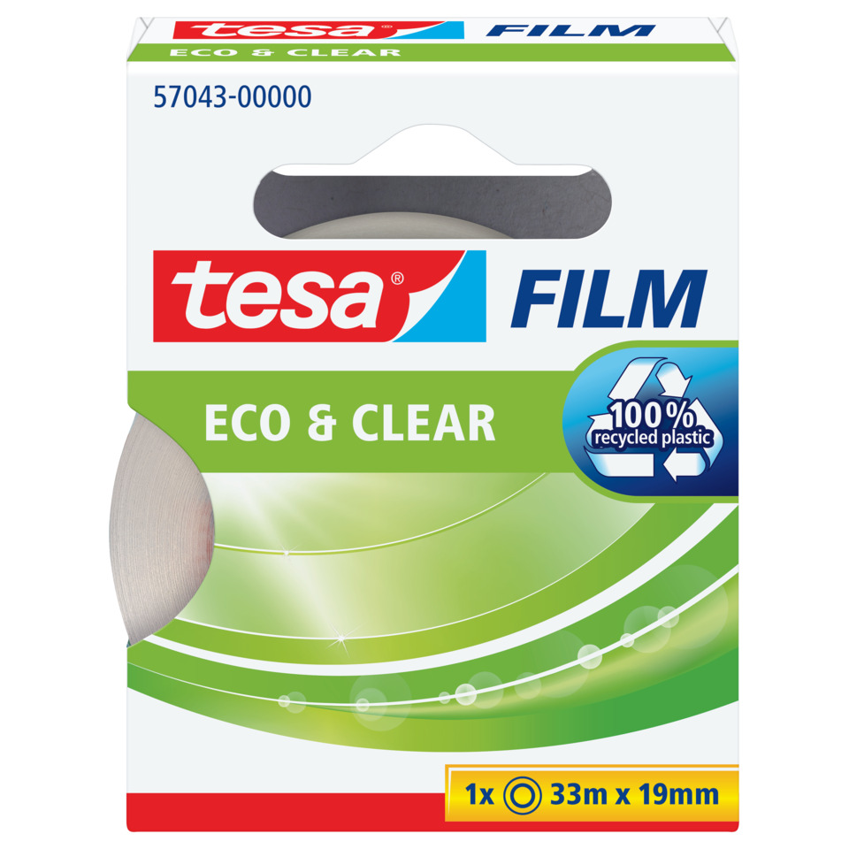 Klebeband, Film, Eco klar, Recycling, 33m x 19mm