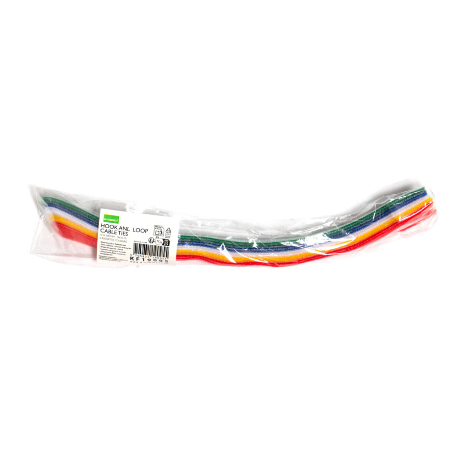 Haken- und Schlaufe Kabelbinder, Kabelbinder, Mehrfarbig, Regenbogenfarben, Gummiband