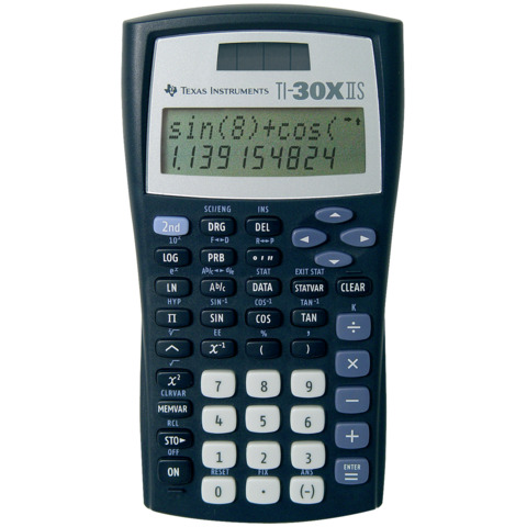 Schulrechner zweizeilig, Solar/Batterie TEXAS INSTRUMENTS TI-30X IIS