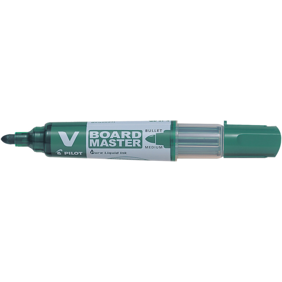 Whiteboard-Marker, Grün, Spitze: Bullet, Medium, Tinte: Liquid, Whiteboard-Marker, Grüner Marker, Bulleteinsatz, Tintenbasis, Pilot-Marke