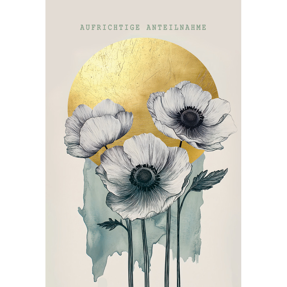 Blumen, Pflanzen, Kunstdruck, Goldene Sonne, Poster