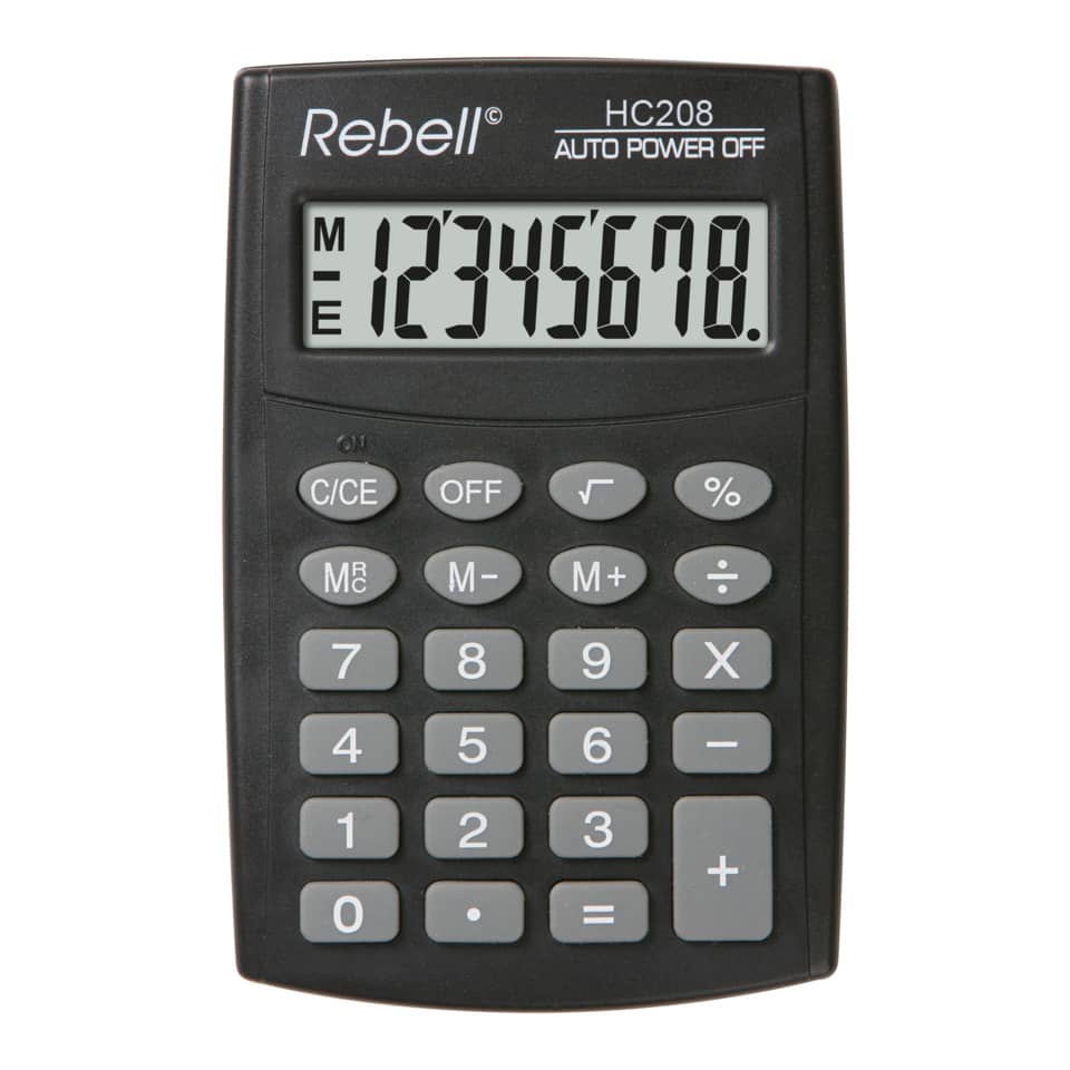 Taschenrechner, Schwarz, LED-Display, Tastenfeld, Haushaltsgerät