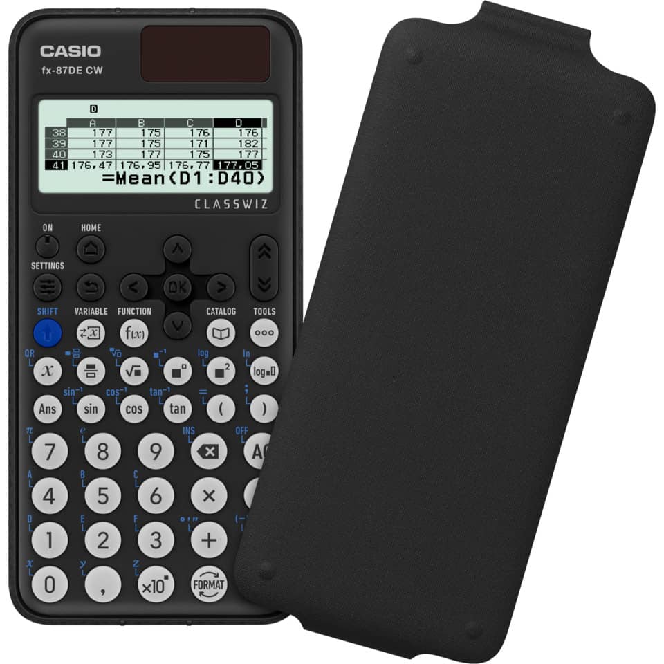 Taschenrechner, Casio, Graphikrechner, Schwarz, Taschenhülle