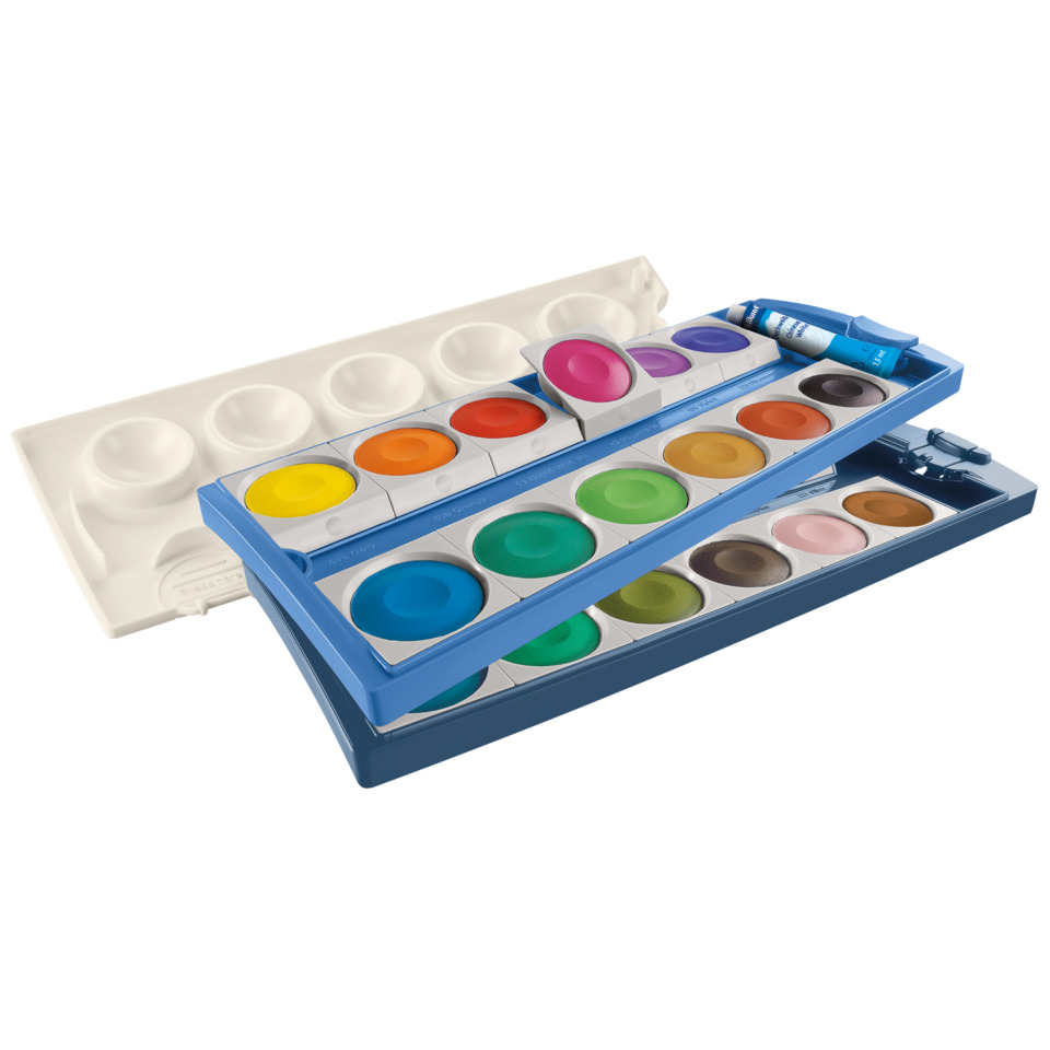 Aquarellfarben, Wasserfarben, Kunstset, Farbpalette, Pinselzubehör