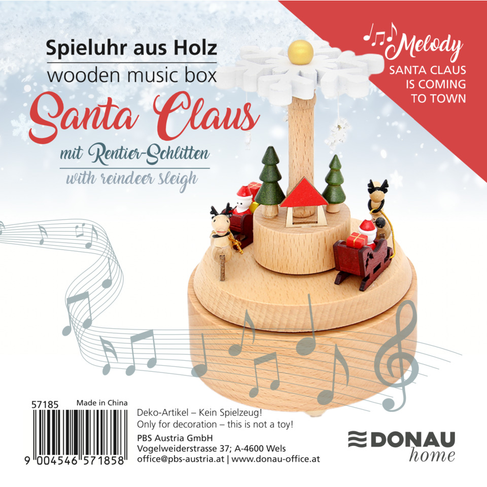 Holzspielzeug, Holzbox, Musikspiel, Weihnachten, Figuren-Spielzeug