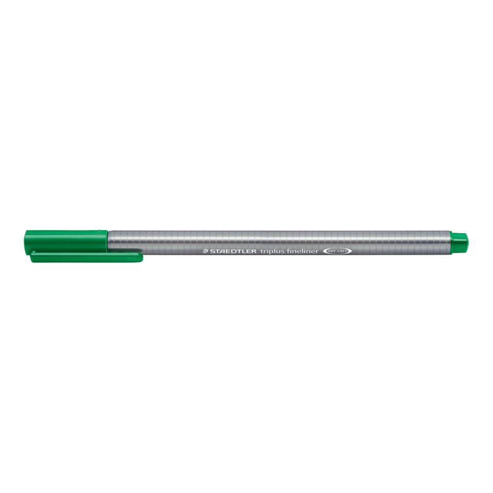 fineliner, glider, green cap, metal barrel, Staedtler fineliner