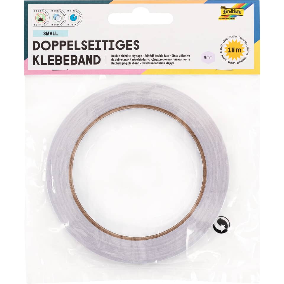 Doppelseitiges Klebeband, Klebeband, Transparent, Dicke 5 mm, Länge 18 m