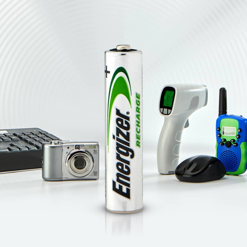 Energy-Drink, Batterie, Digitale Kamera, Tastatur, Funkgerät
