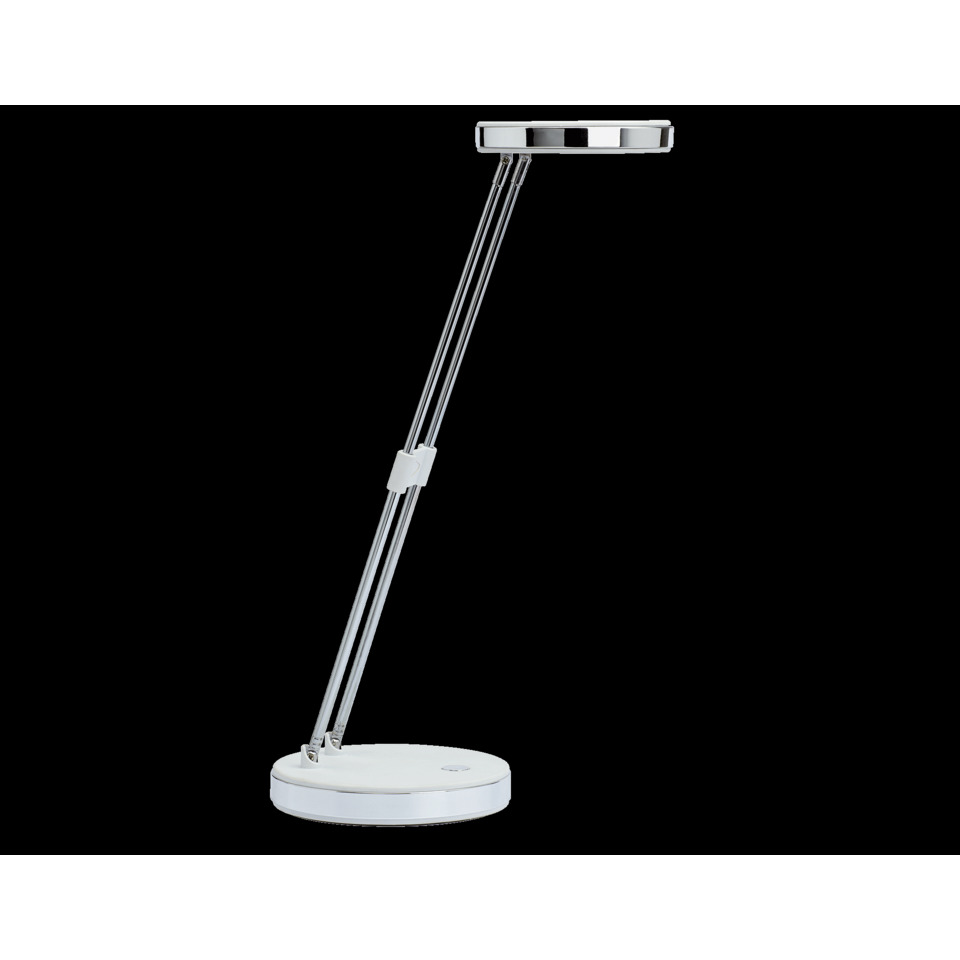 Schreibtischlampe, LED-Lampe, Klemmlampe, dimmbar, Chrom/Metall