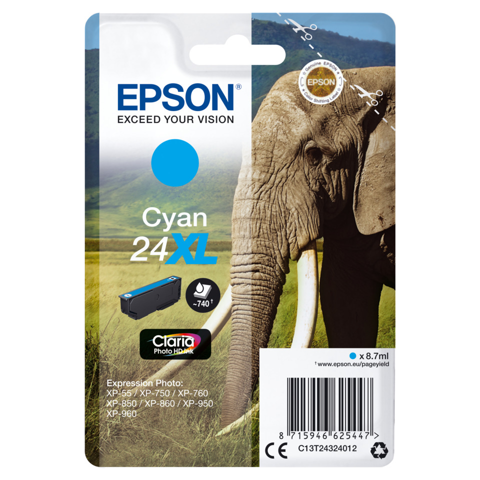 Cyan, Tintenpatrone, XL, Druckertinte, Epson